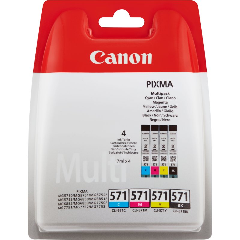 Canon MG5750/MG6850/MG7750 Pack Colores CLI-571 C/M/Y/BK