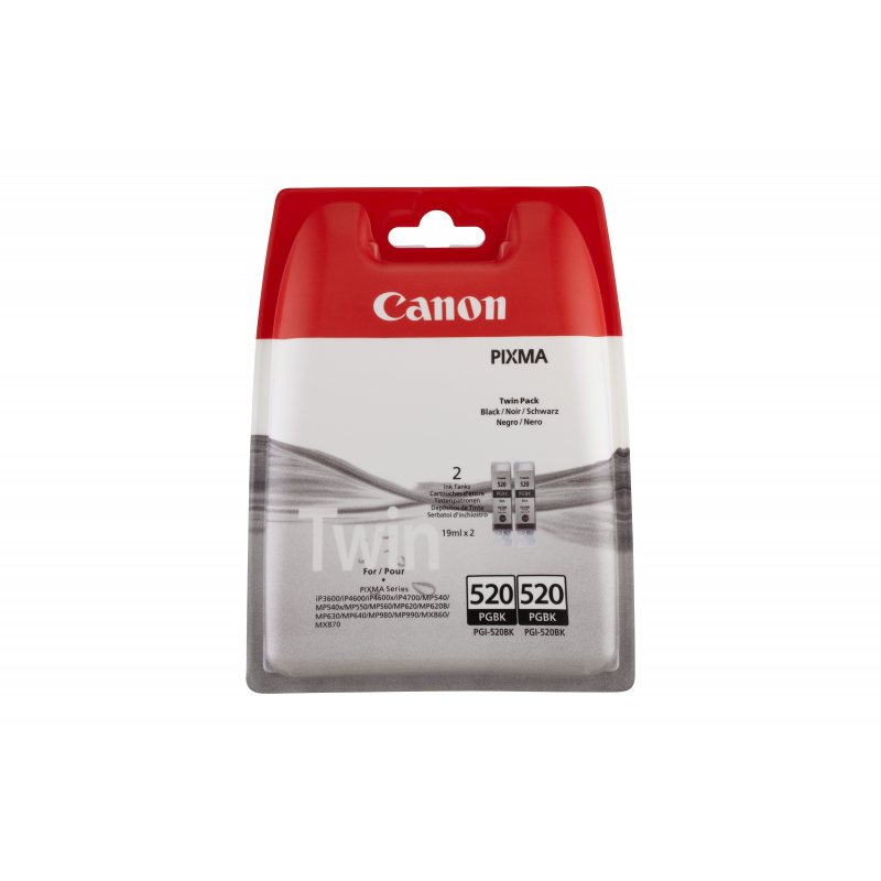 Canon Cartucho PGI-520BK Twin Pack, Negro, PIXMA MX870 PIXMA MX860 PIXMA IP3600 PIXMA MP630