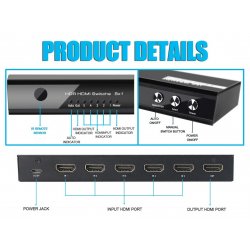 EQUIP HDMI 2.0, Switch 5x1,  USB powered
