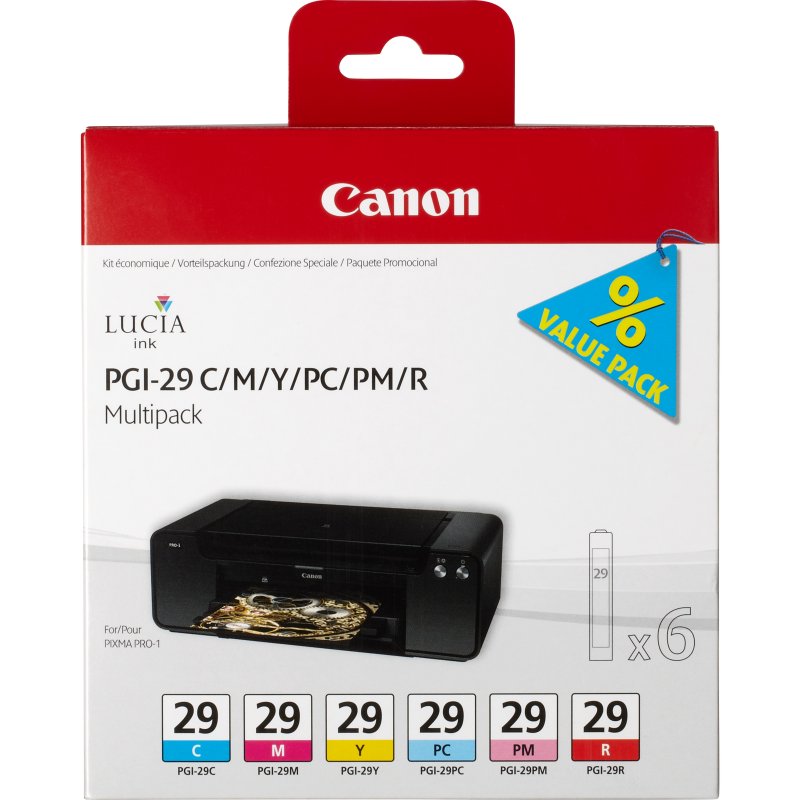 Canon PIXMA/PRO-1 Cartucho PGI-29 (pack 6)