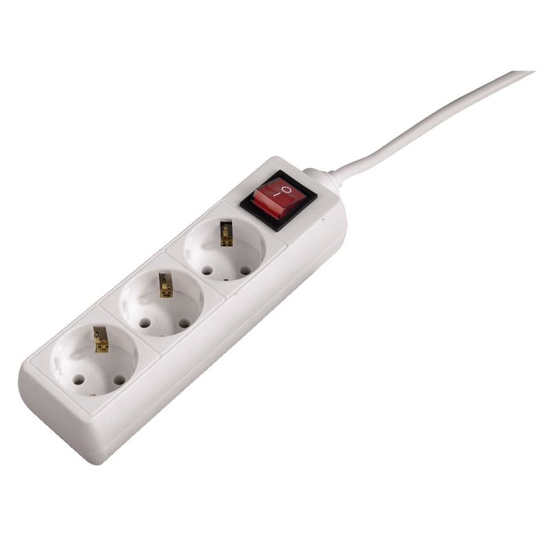 HAMA Home Regleta 3 Tomas Interruptor 1,4m Blanca