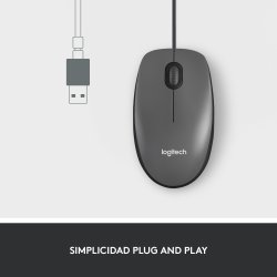 LOGITECH Raton m100 optico usb 2.0 1000dpi negro