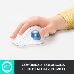 LOGITECH Raton Trackball Inalambrico ERGO M575/ Hasta 2000 DPI/ Blanco Crudo