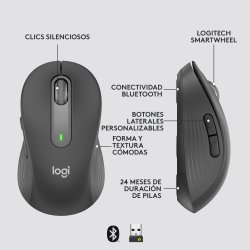 LOGITECH RATON M650 DERECHO TALLA L WIRELESS - GRAFITO