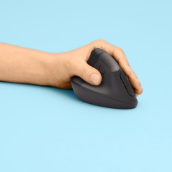 LOGITECH Raton (Izqda) Inalambrico 6 botones Ergonomico, Vertical, Videojuegos color grafito