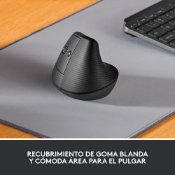 LOGITECH Raton (Izqda) Inalambrico 6 botones Ergonomico, Vertical, Videojuegos color grafito