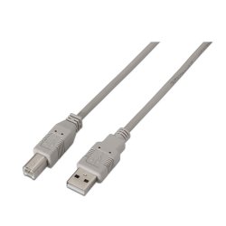 AISENS - CABLE USB 2.0 IMPRESORA, TIPO A/M-B/M, BEIGE, 1.0M