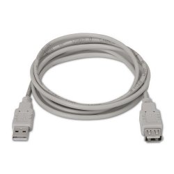 AISENS - CABLE USB 2.0, TIPO A/M-A/H, BEIGE, 3.0M