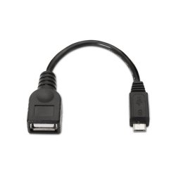AISENS - CABLE USB 2.0 OTG, TIPO MICRO B/M-A/H, NEGRO, 15CM