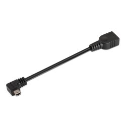 AISENS - CABLE USB 2.0 OTG ACODADO, TIPO MINI B/M-A/H, NEGRO, 15CM