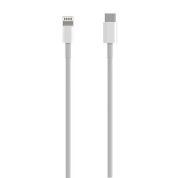 AISENS Cable USB 2.0 USB-C a LIGHTNING PD 2A, LIGHTNING/M-USB-C/M, blanco, 0.5m