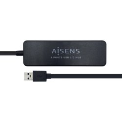 AISENS HUB USB 3.0 TIPO A/M-4 X TIPO A/H NEGRO 30CM