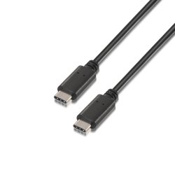 AISENS - CABLE USB 2.0 3A, TIPO USB-C/M-USB-C/M, NEGRO, 2.0M