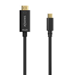 AISENS - CABLE CONVERSOR USB-C A HDMI 4K@30HZ, USB-C/M-HDMI/M, NEGRO, 0.8M
