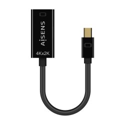 AISENS - CONVERSOR MINI DP V1.2 A HDMI V1.4 4K@30HZ, MDP/M-HDMI A/H, NEGRO, 15CM