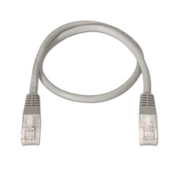 AISENS - CABLE DE RED LATIGUILLO RJ45 CAT.5E UTP AWG24, GRIS, 0.5M