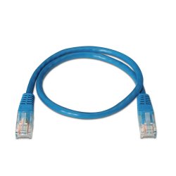 AISENS - CABLE DE RED LATIGUILLO RJ45 CAT.5E UTP AWG24, AZUL, 2.0M