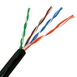 AISENS - CABLE DE RED EXTERIOR IMPERMEABLE RJ45 CAT.5E UTP RÍGIDO AWG24, NEGRO, 100M
