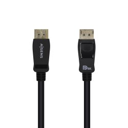 AISENS - CABLE DISPLAYPORT CERTIFICADO V1.4 8K@60HZ, DP/M-DP/M, NEGRO, 0.5M