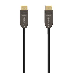 AISENS - CABLE DISPLAYPORT AOC V1.4 8K@60HZ 4K@120Hz 4:4:4 32.4GBPS, DP/M-DP/M, NEGRO, 10M