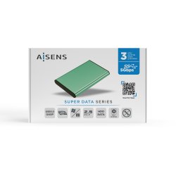 AISENS CAJA EXTERNA 2,5&quot  ASE-2525BWN 9.5MM SATA A USB 3.0/USB3.1 GEN1, VERDE PRIMAVERA