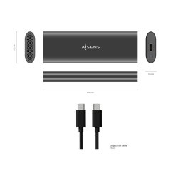 AISENS CAJA EXTERNA M.2 (NGFF) ASM2-015GR SATA/NVME A USB3.1 GEN2, GRIS
