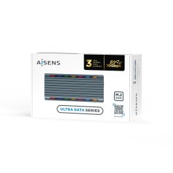 AISENS CAJA EXTERNA M.2 RGB GAMING ASM2-RGB011GR SATA/NVME A USB3.1 GEN2, GRIS