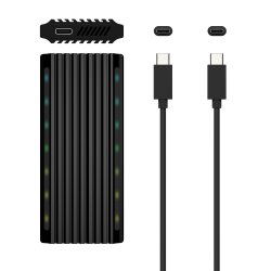 AISENS CAJA EXTERNA M.2 RGB GAMING ASM2-RGB011GR SATA/NVME A USB3.1 GEN2, NEGRA