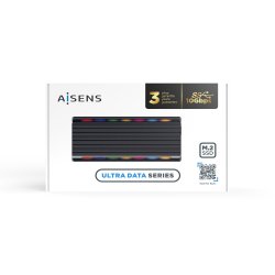 AISENS CAJA EXTERNA M.2 RGB GAMING ASM2-RGB011GR SATA/NVME A USB3.1 GEN2, NEGRA