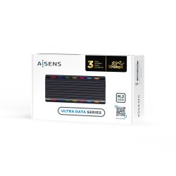 AISENS CAJA EXTERNA M.2 RGB GAMING ASM2-RGB011GR SATA/NVME A USB3.1 GEN2, NEGRA