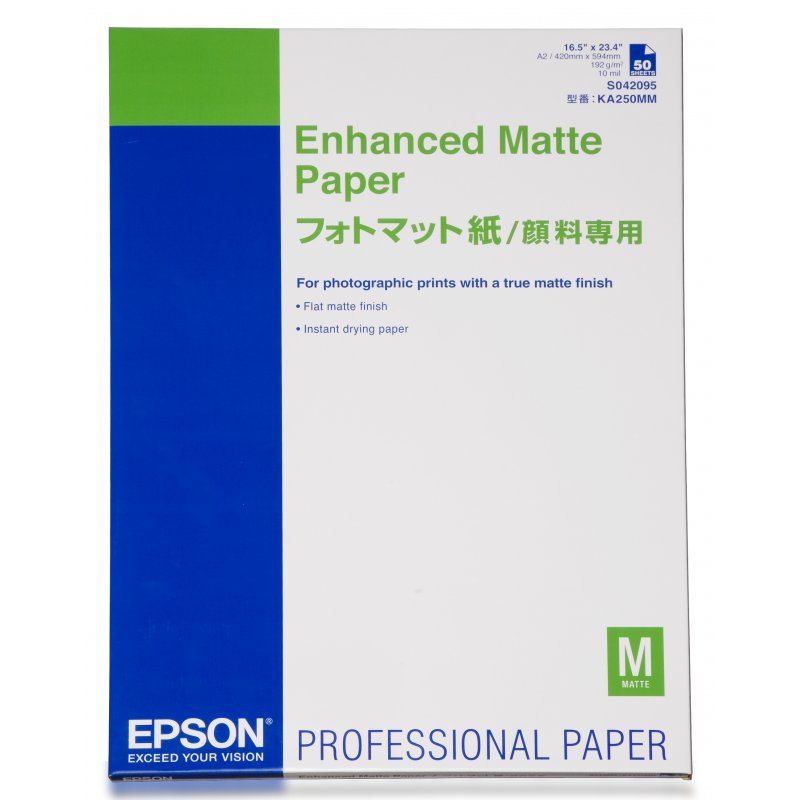 Epson GF Papel Enhanced Matte, A2, 50h, 192g/m2