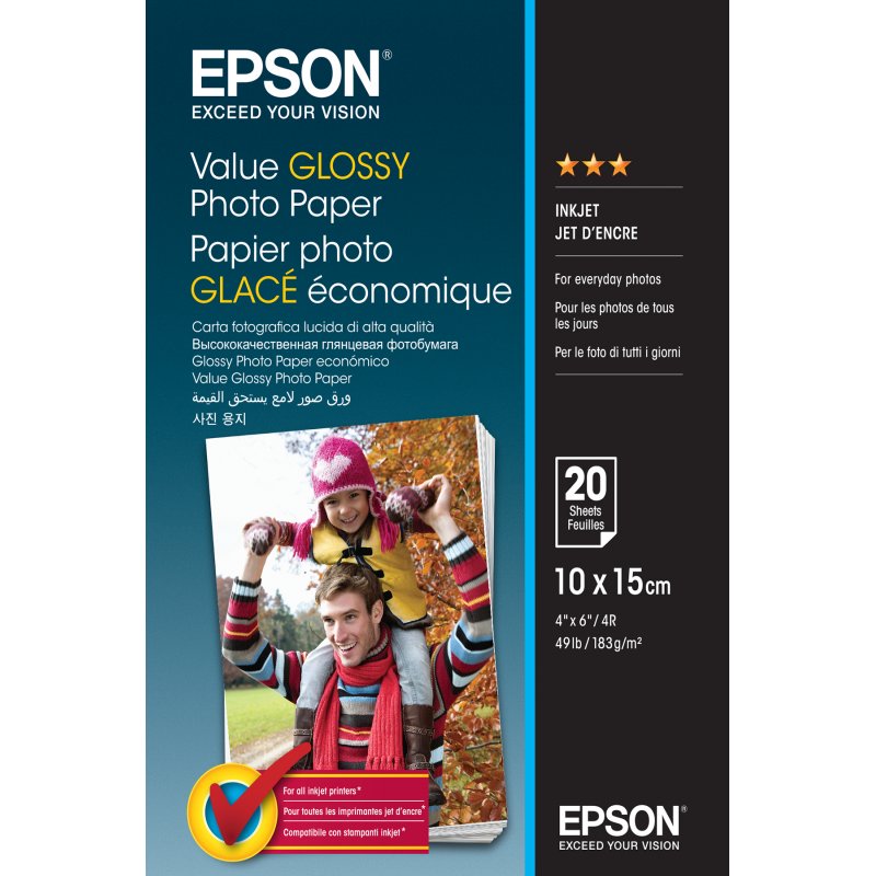Epson Papel foto Brillante 10x15cm - 20 Hojas