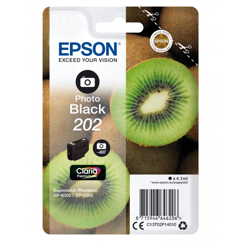 EPSON Singlepack Photo Black 202 Claria Premium Ink