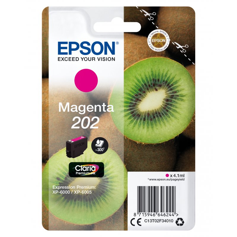 EPSON Singlepack Magenta 202 Claria Premium Ink
