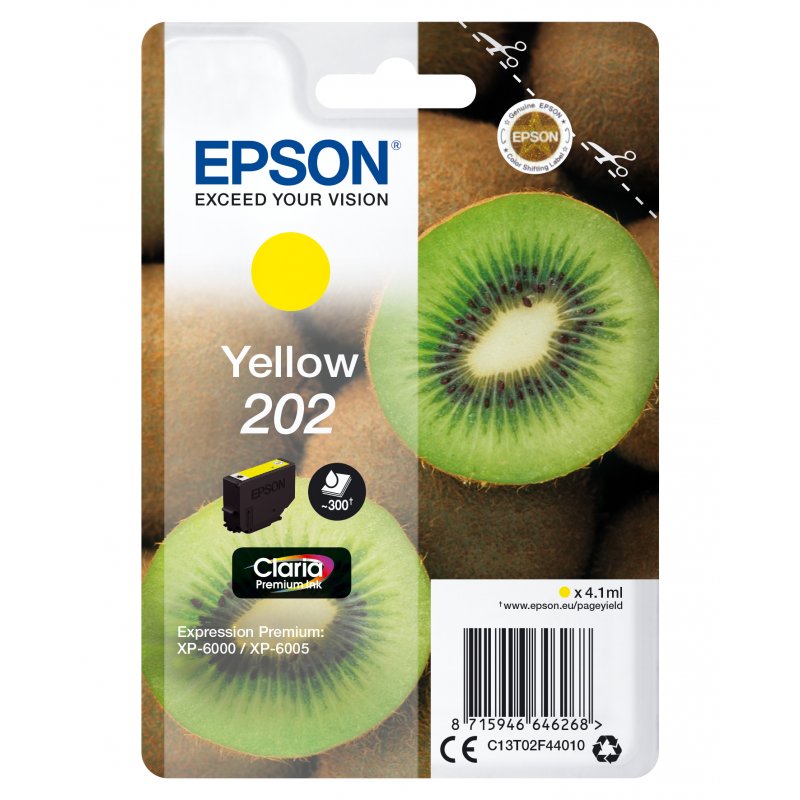 EPSON Singlepack Yellow 202 Claria Premium Ink