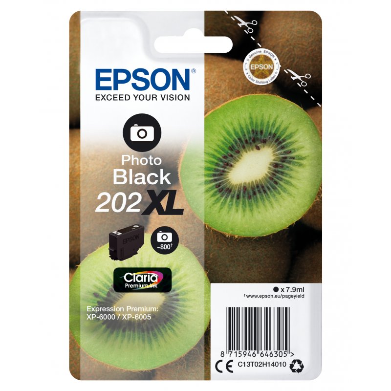 EPSON Singlepack Photo Black 202XL Claria Premium Ink