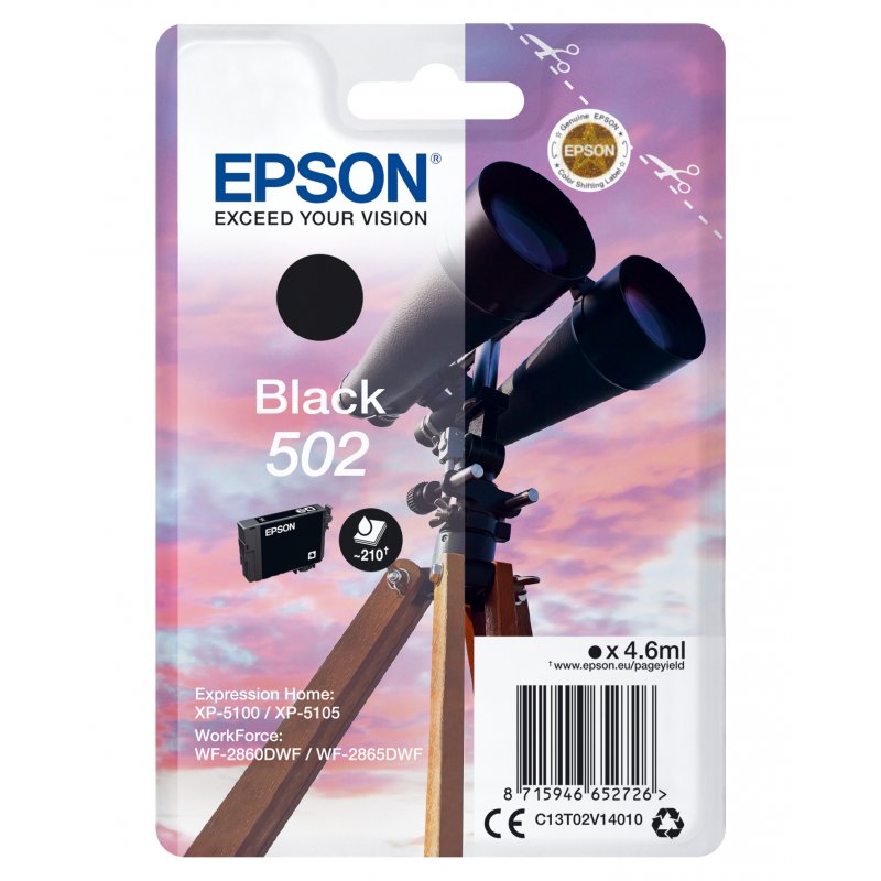 EPSON Singlepack Black 502 Ink