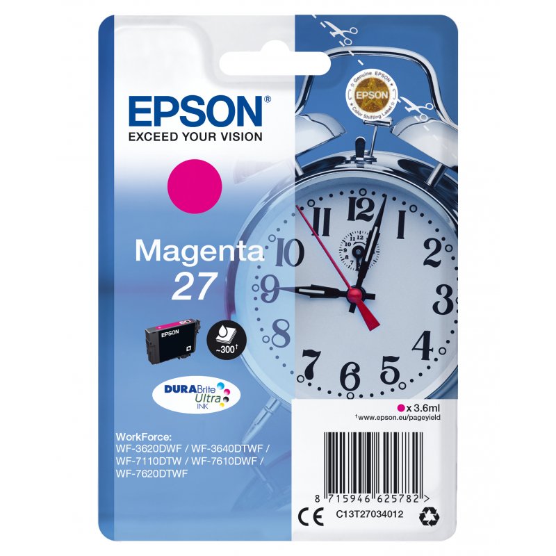 Epson WorkForce WF-3000 y WF-7000 Cartucho Magenta nº27