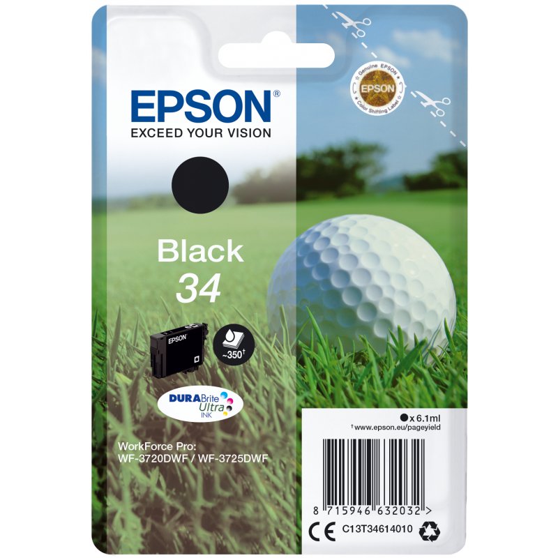 EPSON Singlepack Black 34 DURABrite Ultra Ink