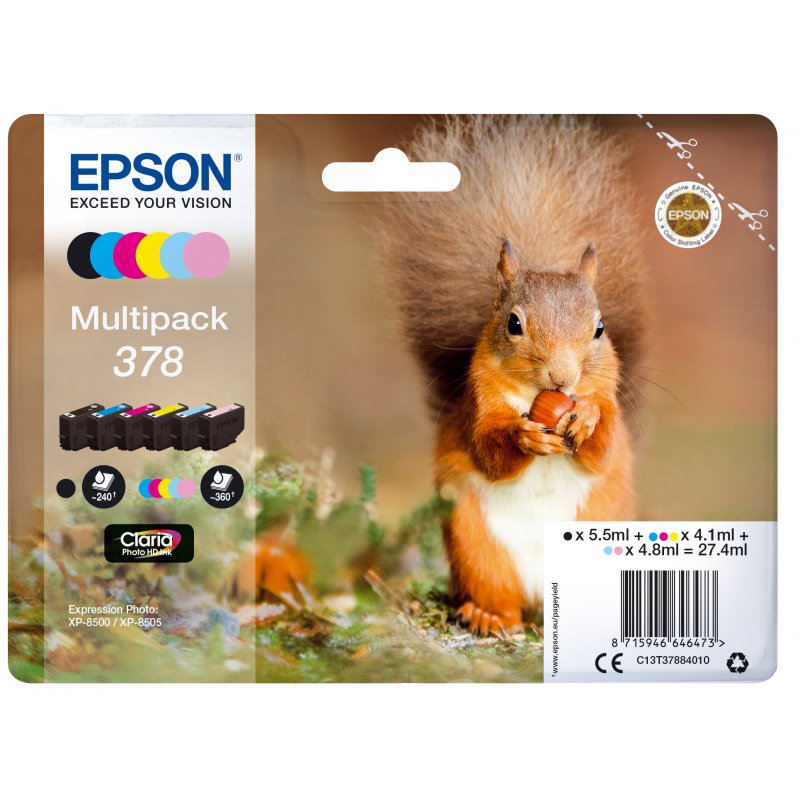 EPSON Multipack 6-colours 378 Claria Photo HD Ink ARDILLA