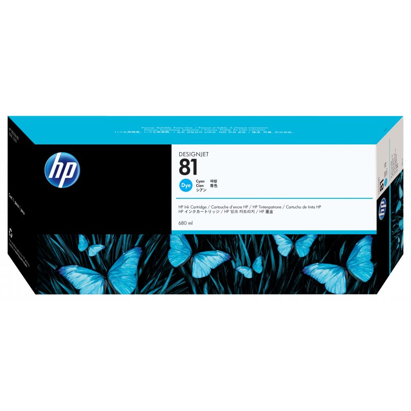 HP Designjet 5000/5500  Cartucho Cian Nº81, 680ml. Tinta para Interior.