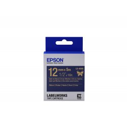 EPSON Cartucho de etiquetas de cinta satinada LK-4HKK oro/azul marino de 12 mm (5 m)