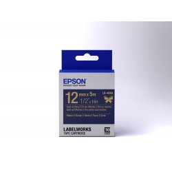 EPSON Cartucho de etiquetas de cinta satinada LK-4HKK oro/azul marino de 12 mm (5 m)