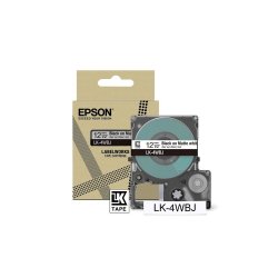 EPSON Cartucho de etiquetas Matte Tape   White/Black 12mm(8m)   LK-4WBJ