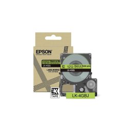 EPSON Cartucho de etiquetas Matte Tape   Green/Black 12mm(8m)   LK-4GBJ