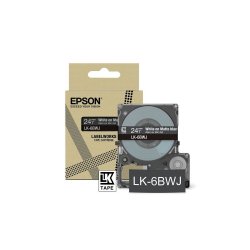 EPSON Cartucho de etiquetas Matte Tape   Black/White 24mm(8m)   LK-6BWJ