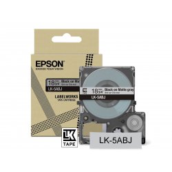 EPSON Cartucho de etiquetas Matte Tape   Grey/Black 18mm(8m)   LK-5ABJ