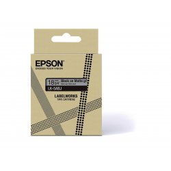 EPSON Cartucho de etiquetas Matte Tape   Grey/Black 18mm(8m)   LK-5ABJ