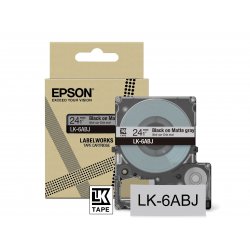 EPSON Cartucho de etiquetas Matte Tape   Grey/Black 24mm(8m)   LK-6ABJ