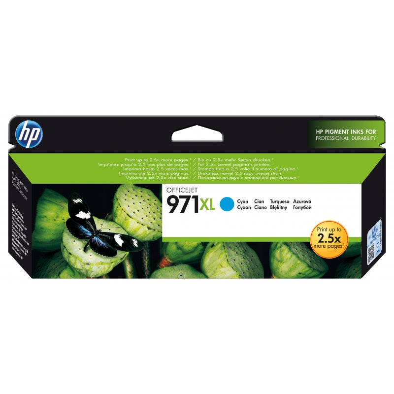HP Offijet Pro X451/476/551 Cartucho Cian Nº971XL